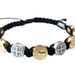 Saint Benedict bracelet with gold and silver color medals - Catholic Wholesale