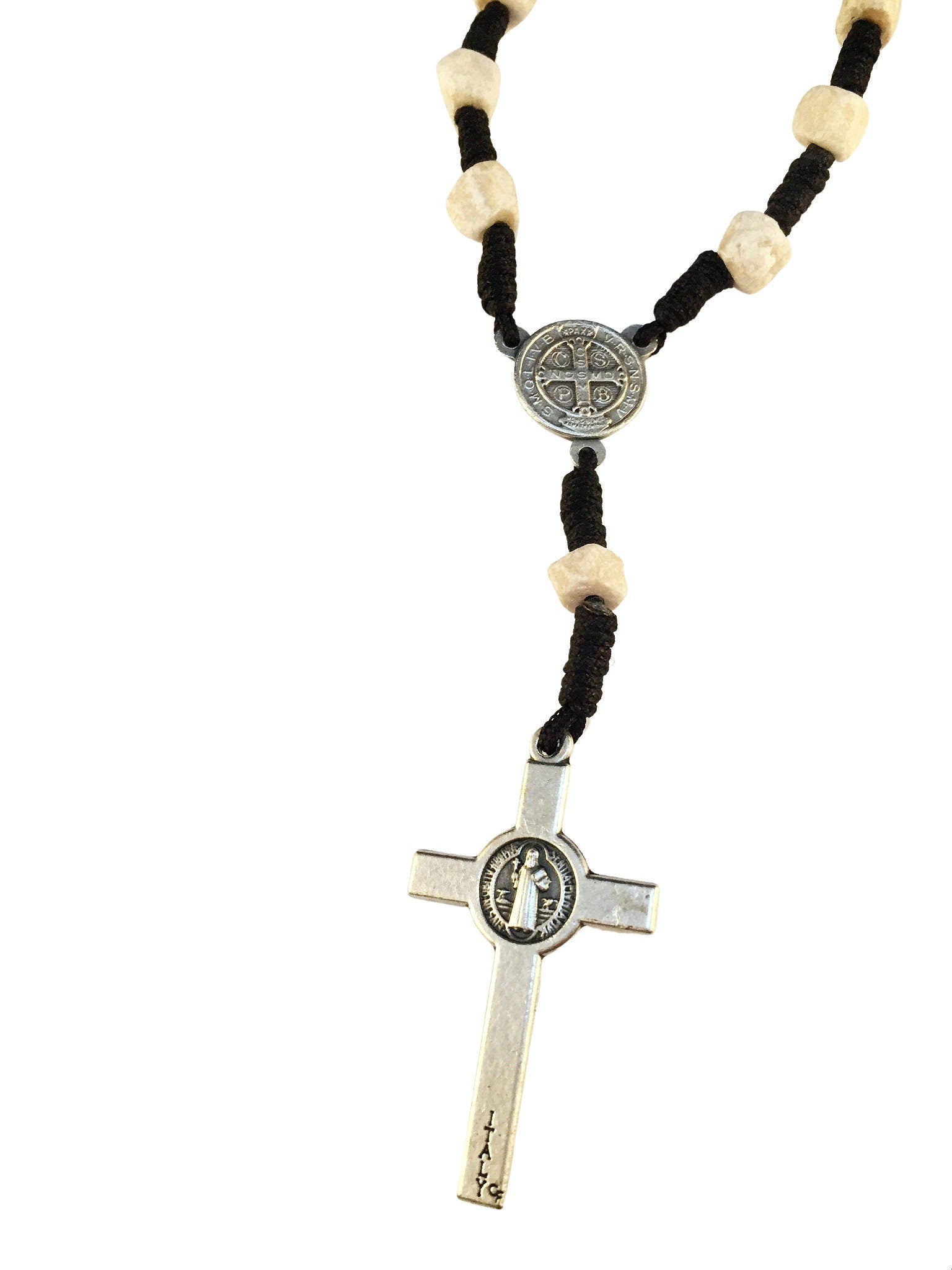 Saint Benedict decade stone bracelet - Catholic Wholesale