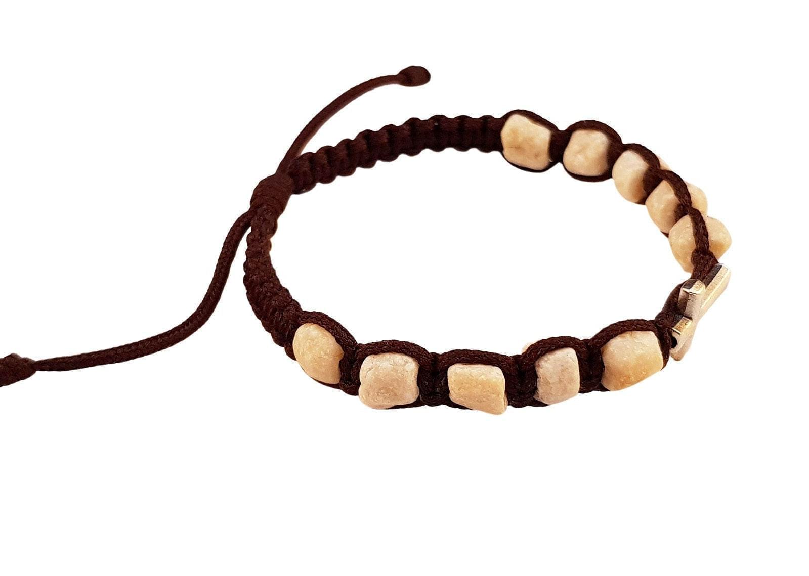 Cross Catholic bracelet with hand-shaped stones - Catholic Wholesale