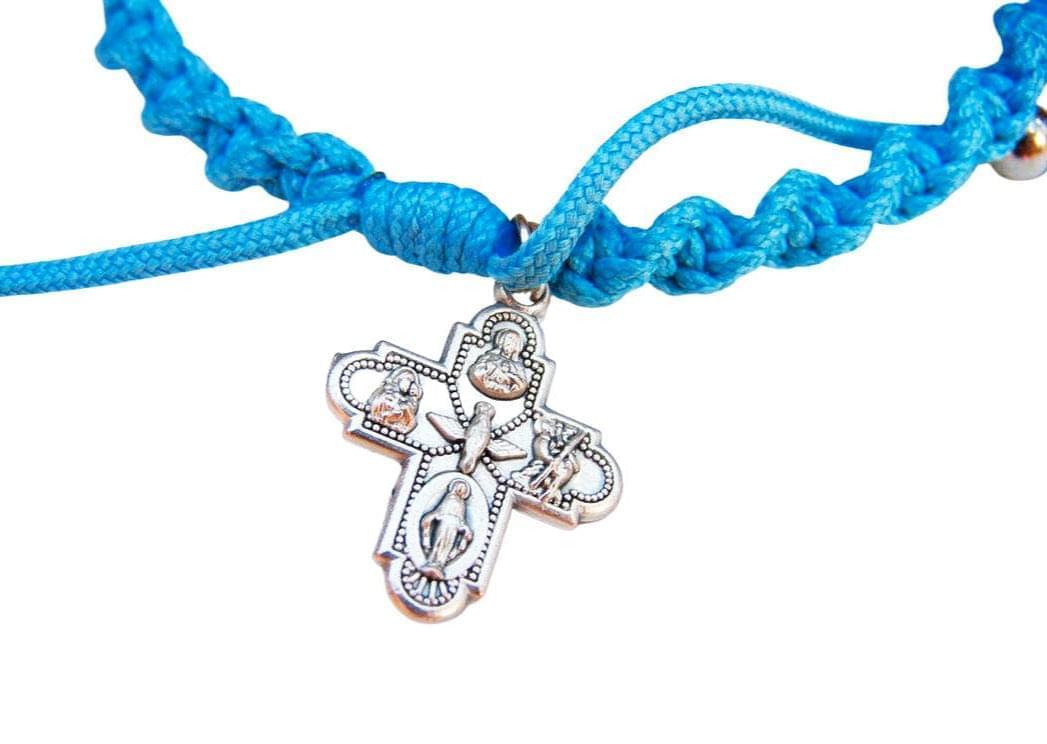Archangel Michael Guardian Angel Catholic bracelet with 4-way cross - Catholic Wholesale