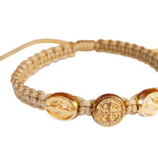 St Benedict bracelet for kids alternating MIracuous medals - Catholic Wholesale