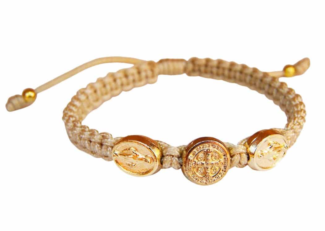St Benedict bracelet for kids alternating MIracuous medals - Catholic Wholesale