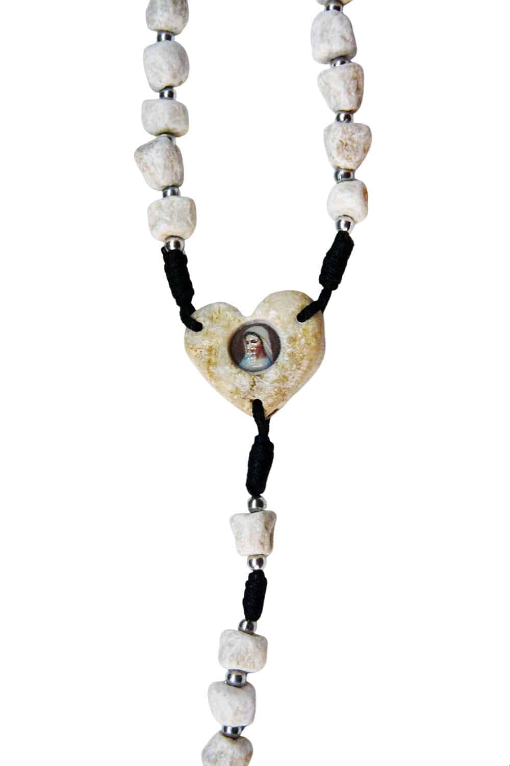 Lady Mary rosary with hand shaped stone beads - Catholic Wholesale