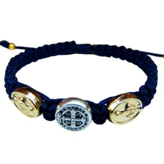 Saint Benedict Catholic bracelet for kids alternating Miraculous medal - Catholic Wholesale