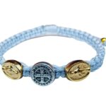 Saint Benedict Catholic bracelet for kids alternating Miraculous medal - Catholic Wholesale