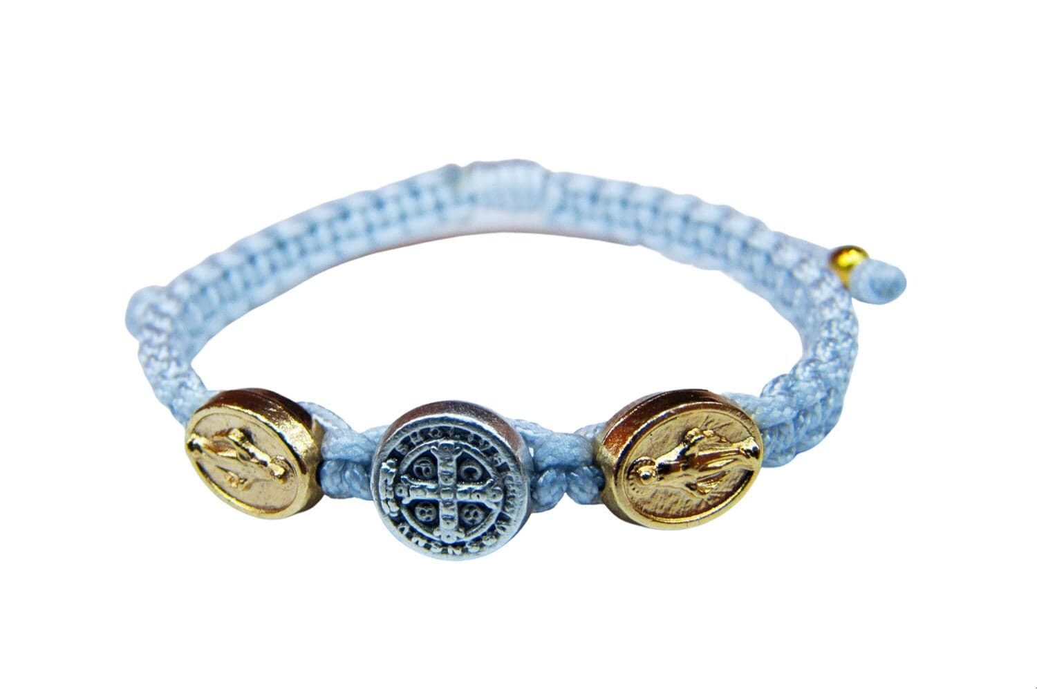 Saint Benedict Catholic bracelet for kids alternating Miraculous medal - Catholic Wholesale