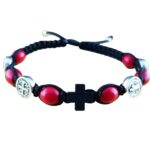 Saint Benedict Catholic bracelet with wood beads - Catholic Wholesale