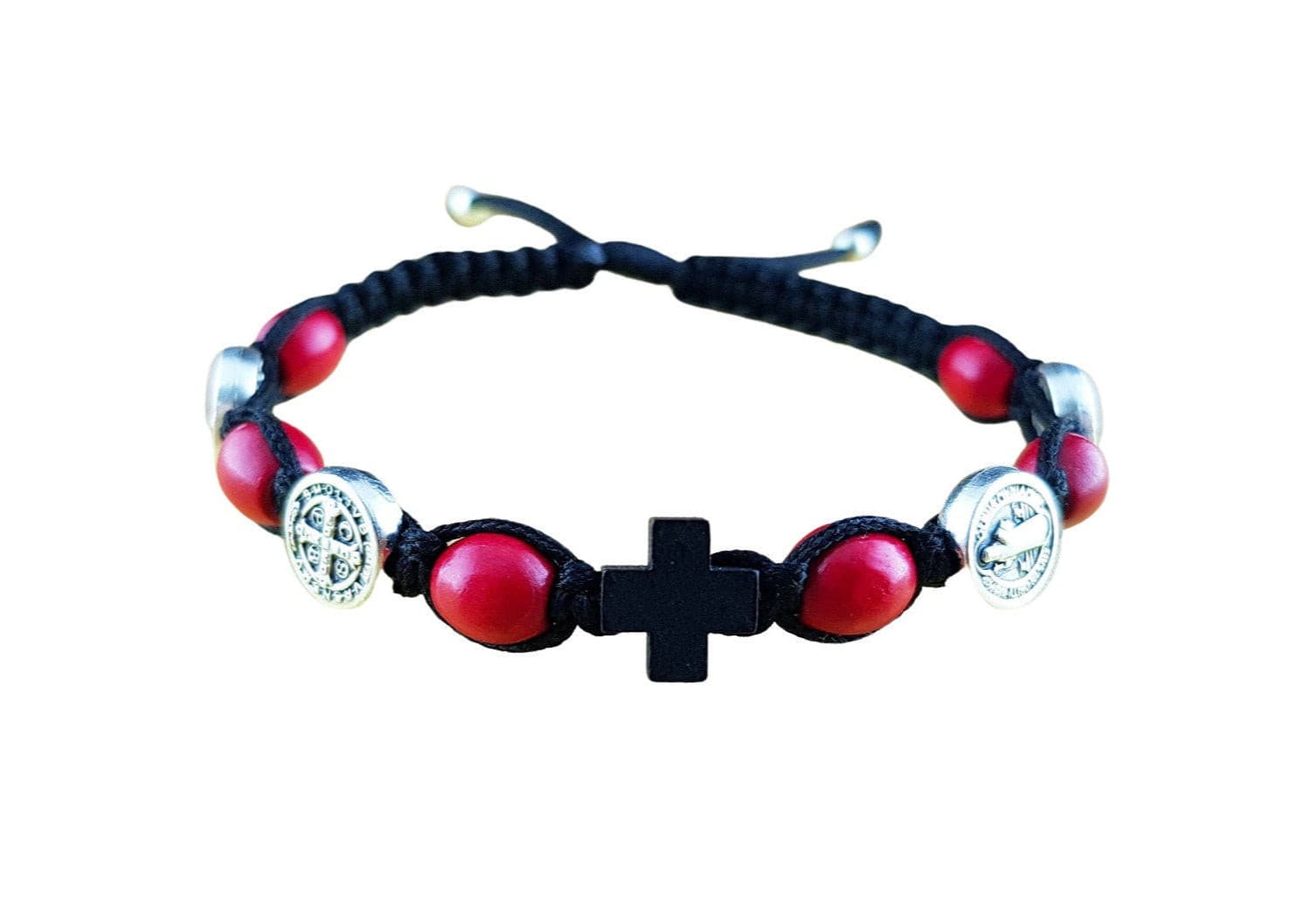 Saint Benedict Catholic bracelet with wood beads - Catholic Wholesale
