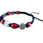 Saint Benedict Catholic bracelet with wood beads - Catholic Wholesale