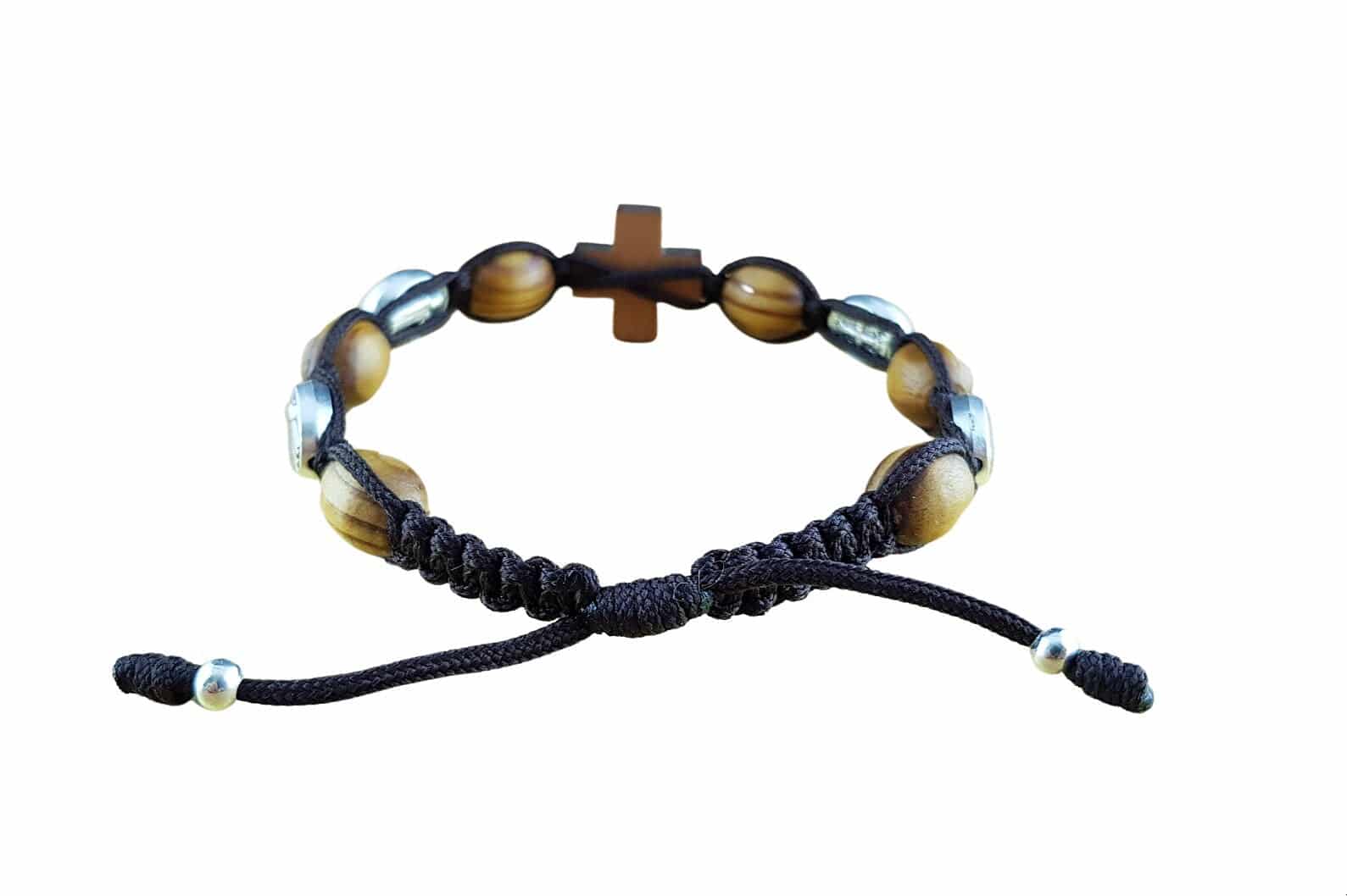 Saint Benedict bracelet with olive tree beads - Catholic Wholesale