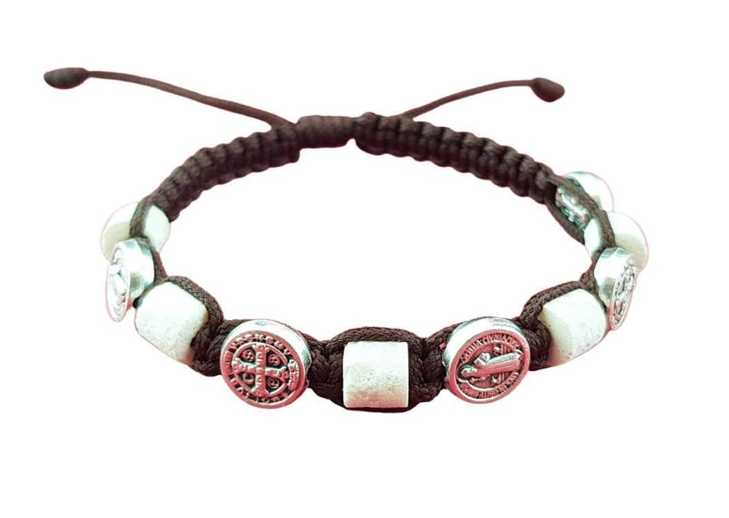 Saint Benedict bracelet with hand-shaped stones - Catholic Wholesale