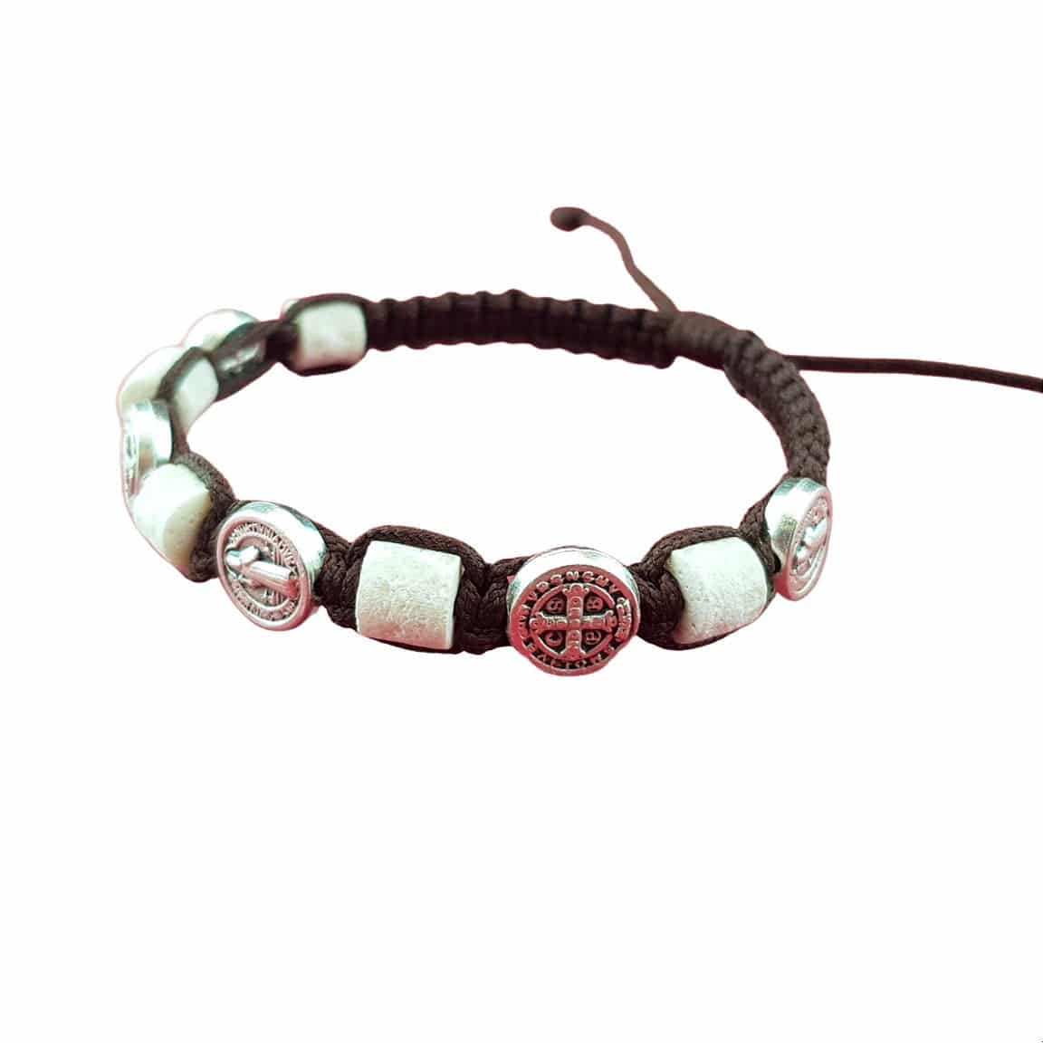 Saint Benedict bracelet with hand-shaped stones - Catholic Wholesale