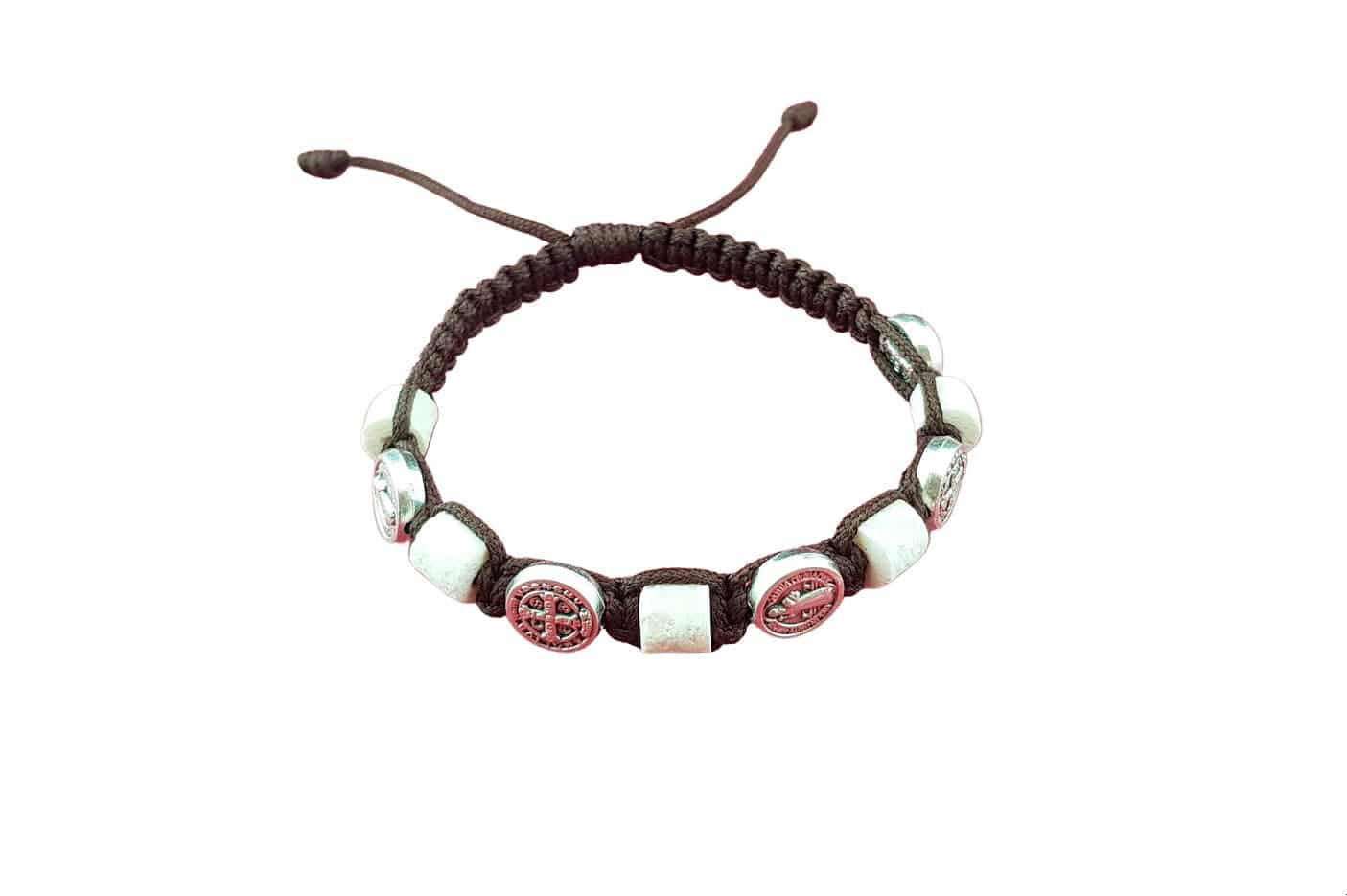 Saint Benedict bracelet with hand-shaped stones - Catholic Wholesale