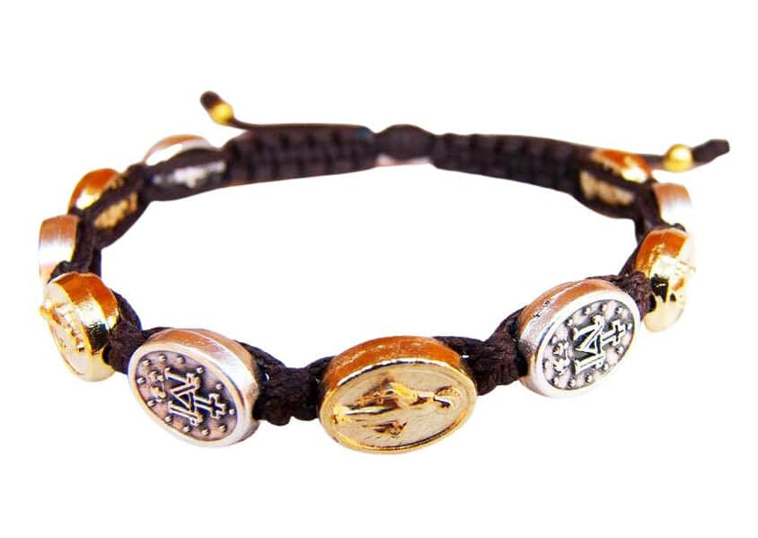Miraculous medal bracelet with gold and silver color medals - Catholic Wholesale