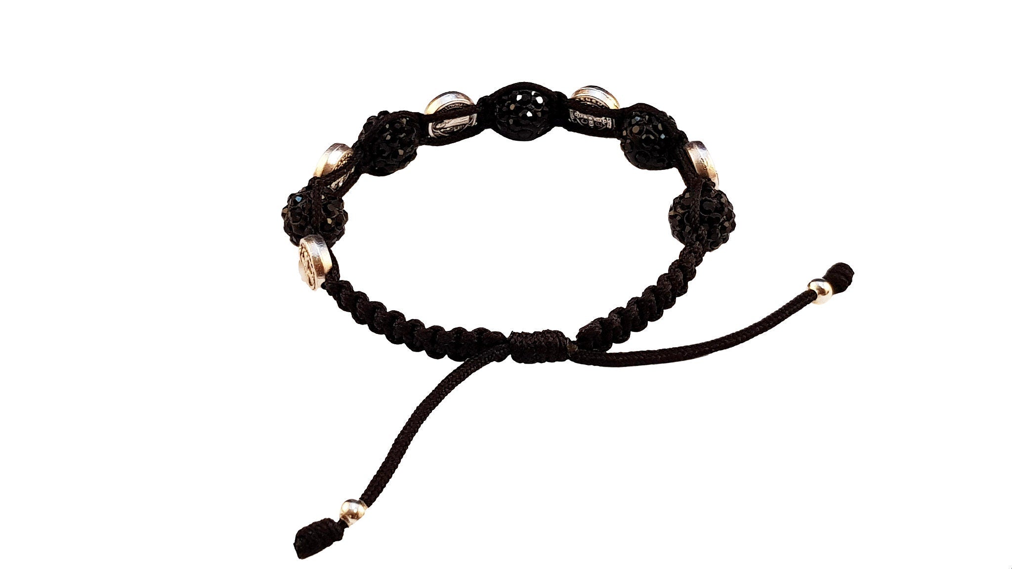 Saint Benedict medal bracelet with black beads - Catholic Wholesale