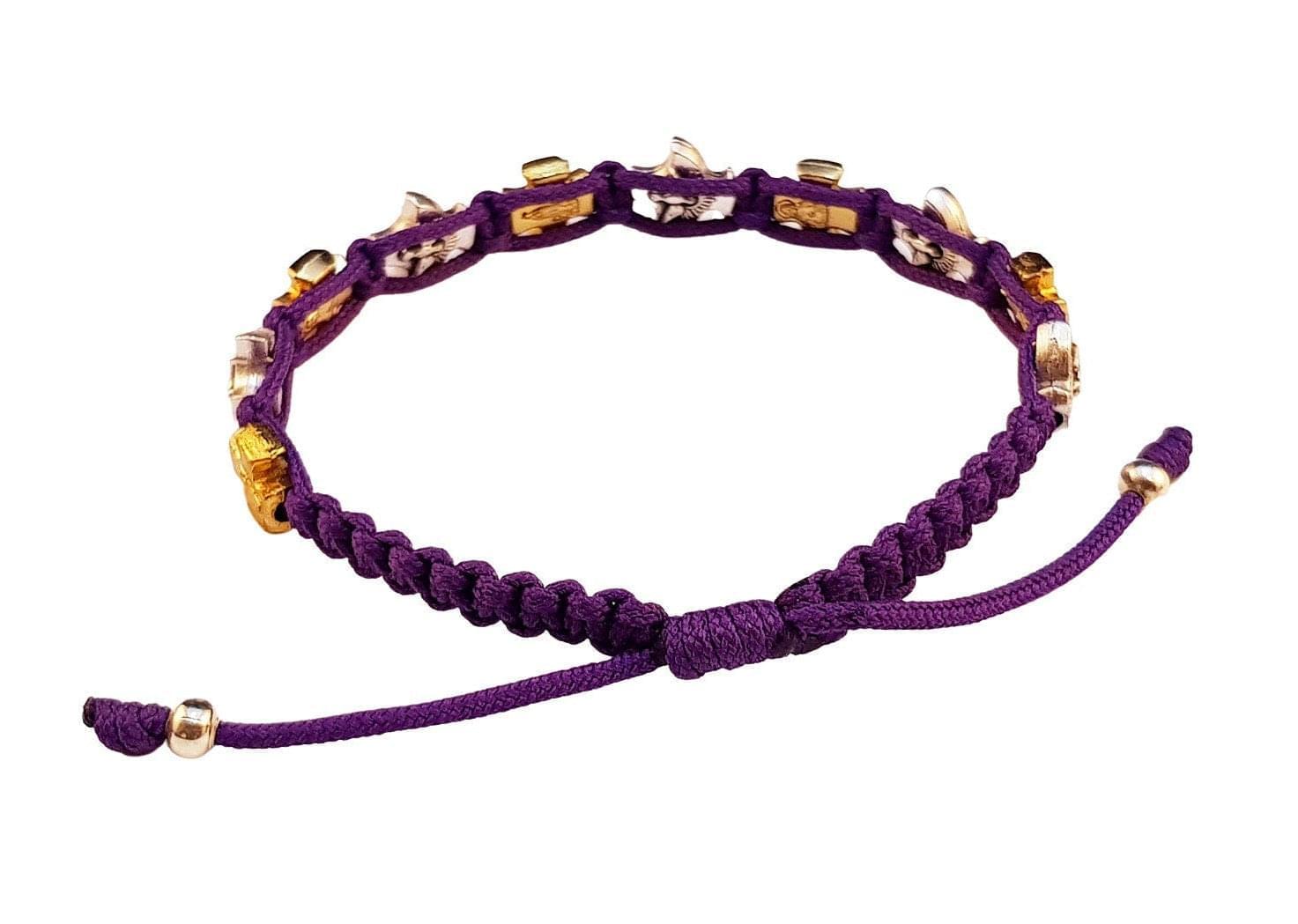 Holy Spirit Catholic bracelet with gold color crosses - Catholic Wholesale
