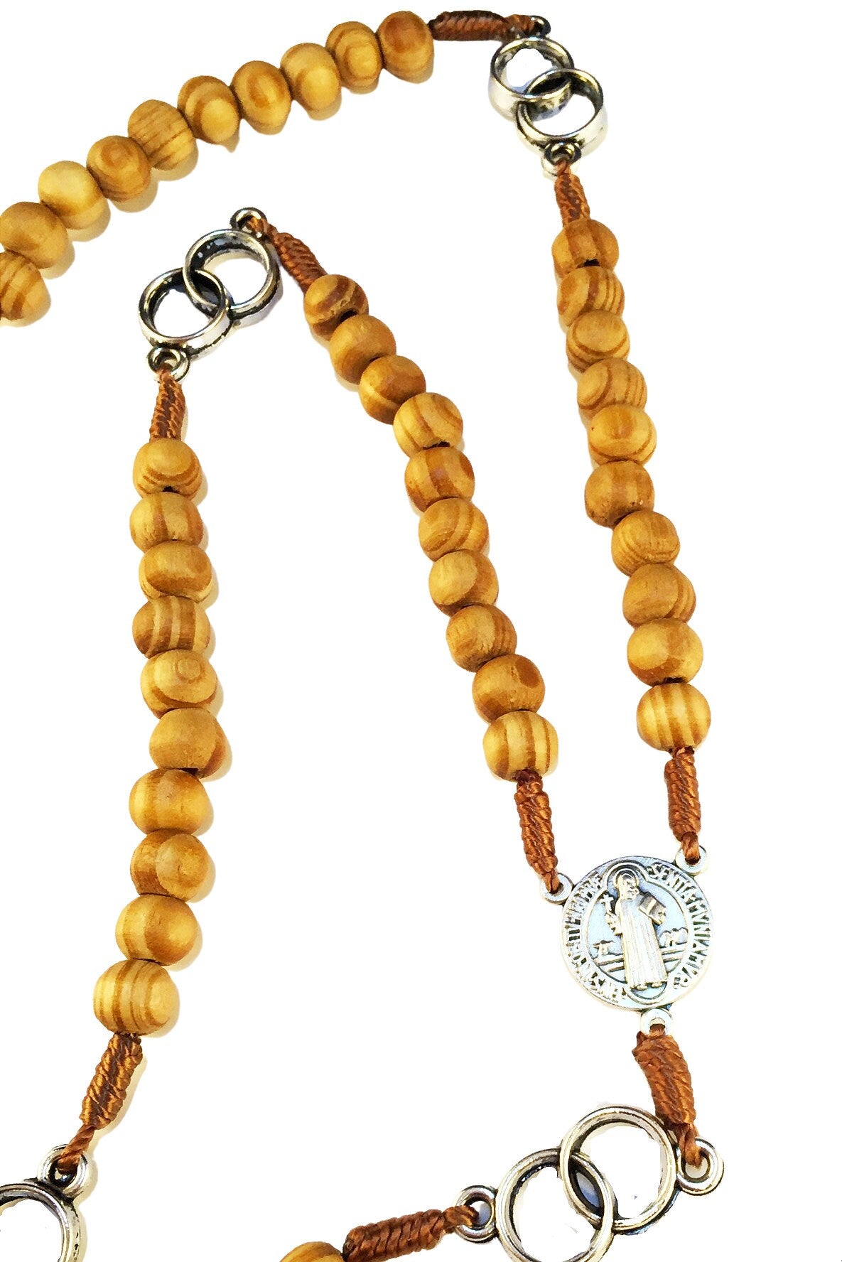 Saint Benedict wedding rosary with olive wood beads - Catholic Wholesale