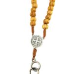 Saint Benedict wedding rosary with olive wood beads - Catholic Wholesale