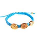 Miraculous bracelet with gold color medals, Christian jewelry for kids - Catholic Wholesale