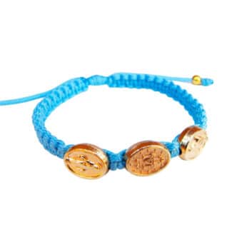 Miraculous bracelet with gold color medals, Christian jewelry for kids - Catholic Wholesale