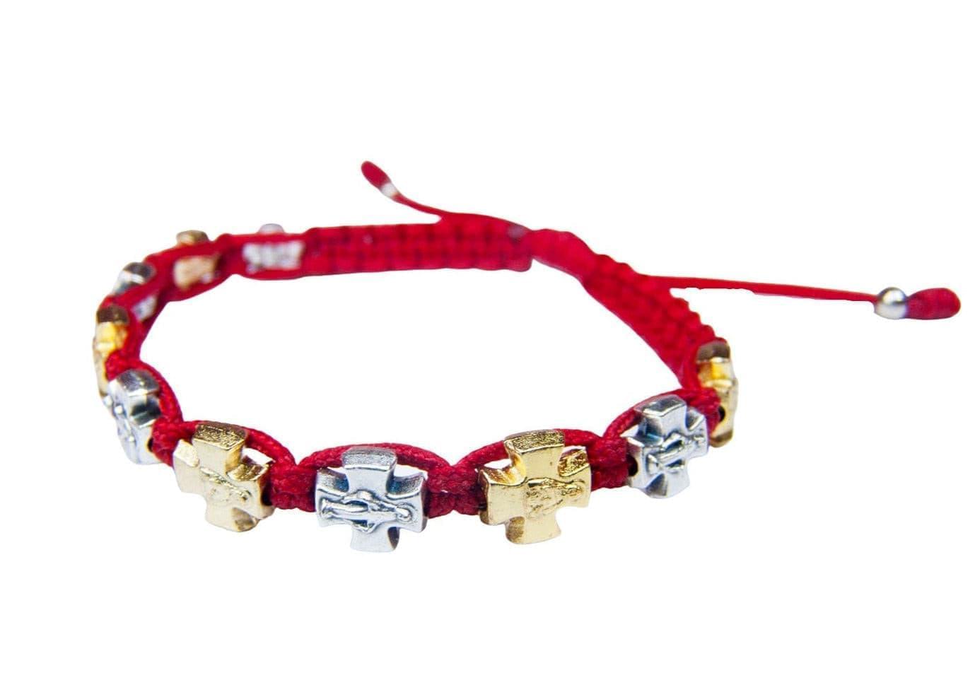 Catholic bracelet with gold and silver tone crosses - Catholic Wholesale