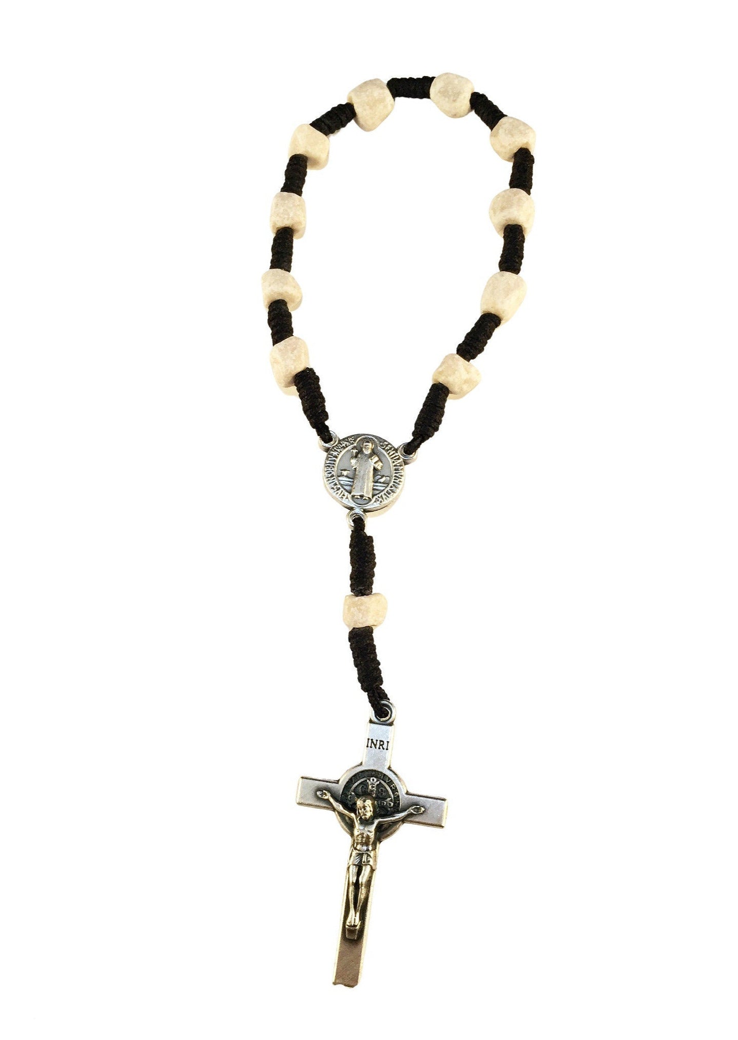 Saint Benedict decade stone bracelet - Catholic Wholesale