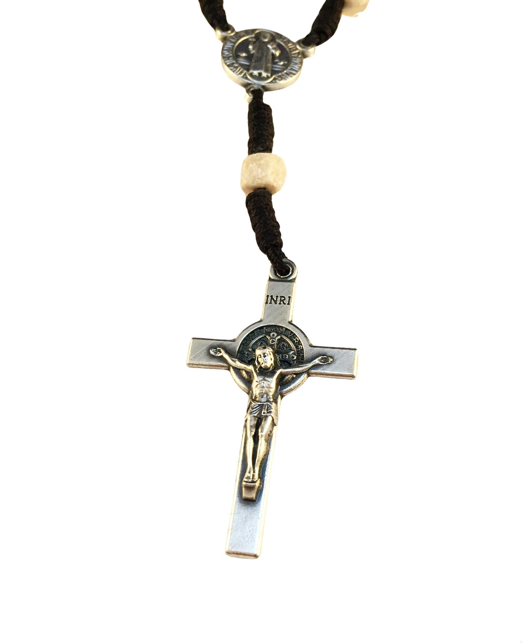 Saint Benedict decade stone bracelet - Catholic Wholesale