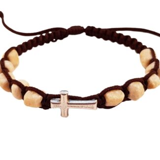 Cross Catholic bracelet with hand-shaped stones - Catholic Wholesale