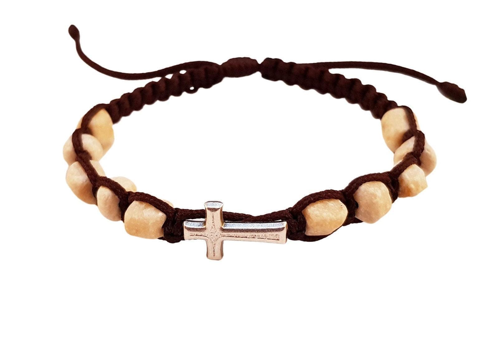 Cross Catholic bracelet with hand-shaped stones - Catholic Wholesale