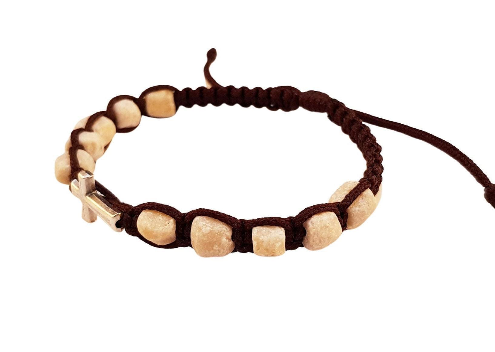 Cross Catholic bracelet with hand-shaped stones - Catholic Wholesale