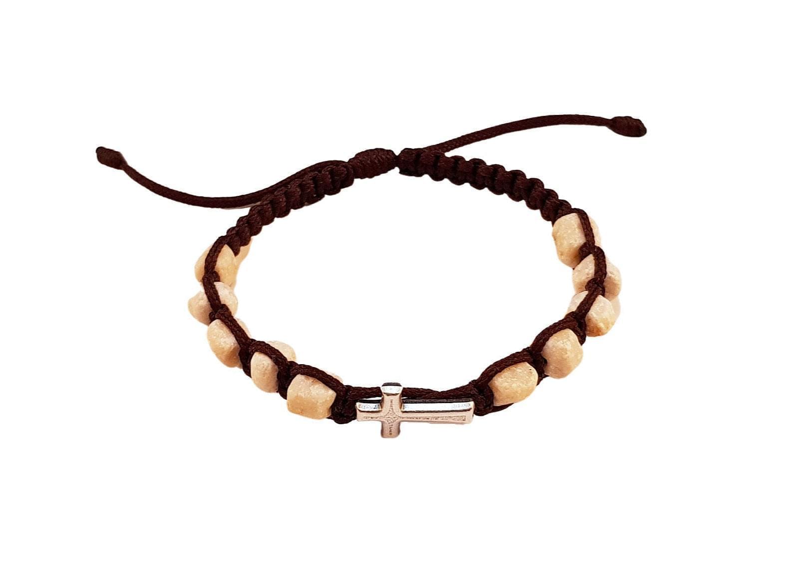 Cross Catholic bracelet with hand-shaped stones - Catholic Wholesale
