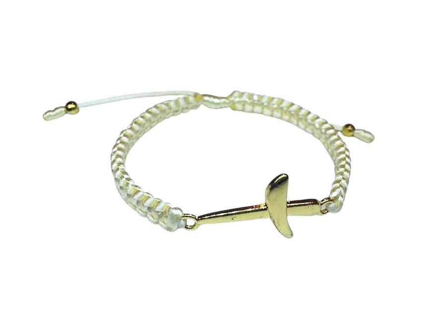 Gold and silver tone Catholic cross bracelet - Catholic Wholesale