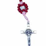 Saint Benedict Catholic rosary with stone and wood beads - Catholic Wholesale