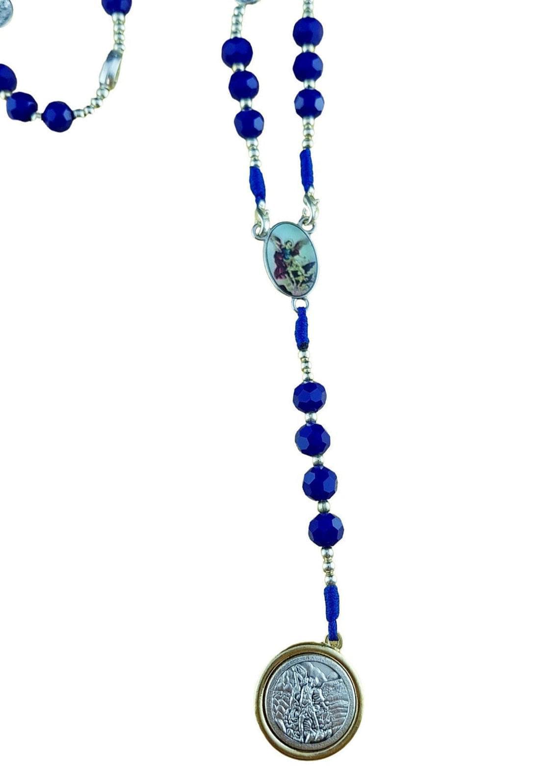 Archangel Michael Guardian Angel chaplet with glass beads - Catholic Wholesale