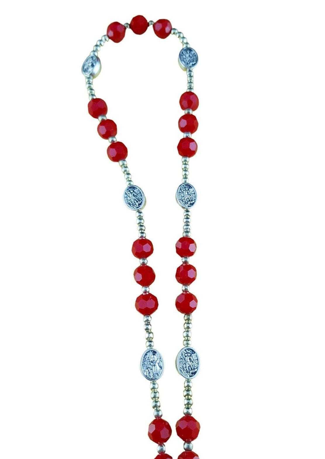Archangel Michael Guardian Angel chaplet with glass beads - Catholic Wholesale