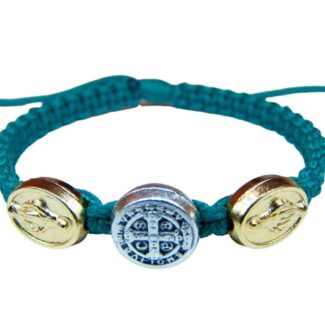 Saint Benedict Catholic bracelet for kids alternating Miraculous medal - Catholic Wholesale