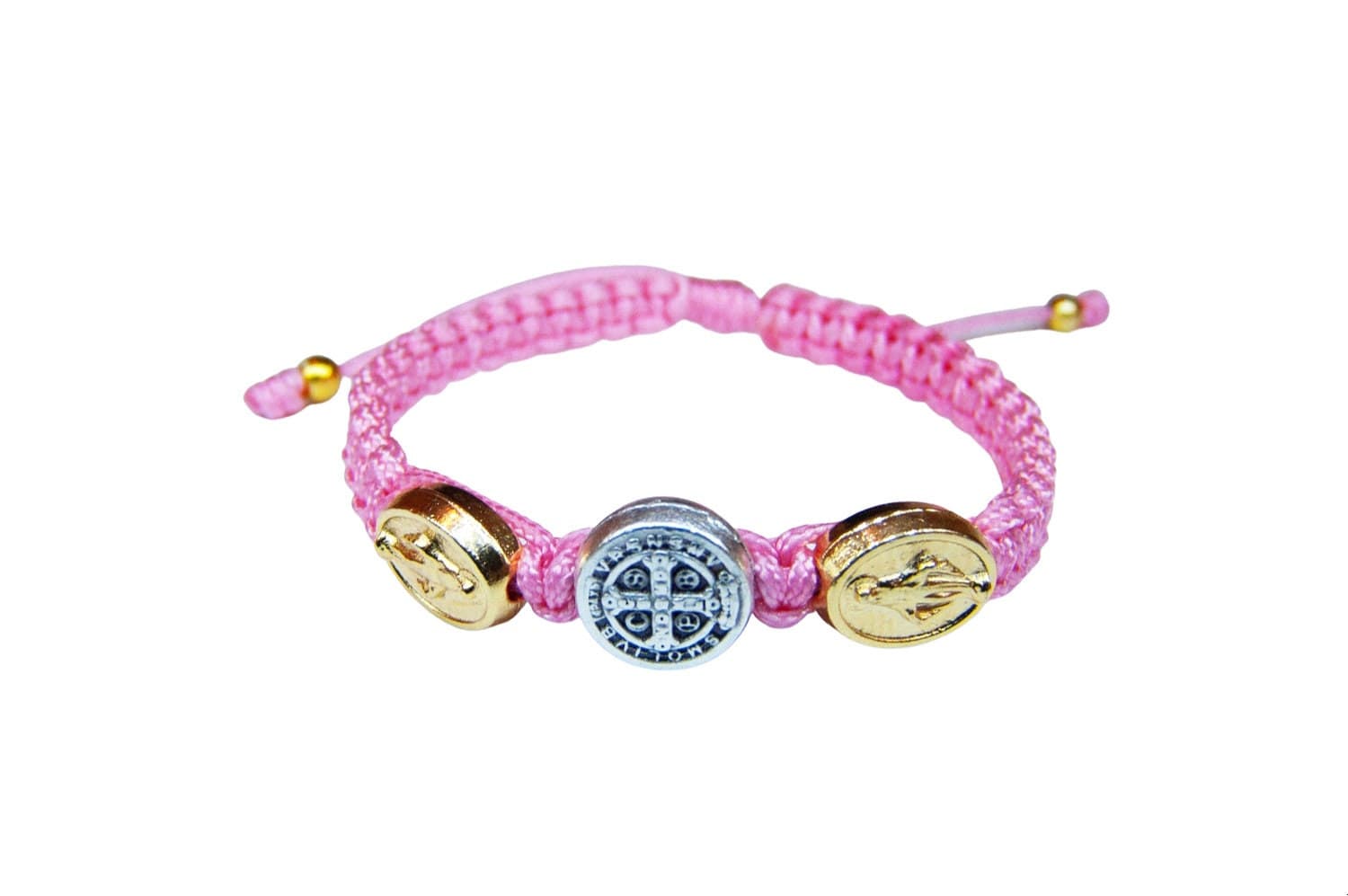 Saint Benedict Catholic bracelet for kids alternating Miraculous medal - Catholic Wholesale