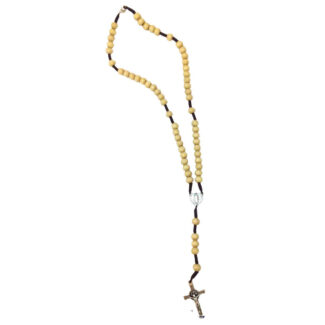 Saint Benedict rosary with wood beads - Catholic Wholesale