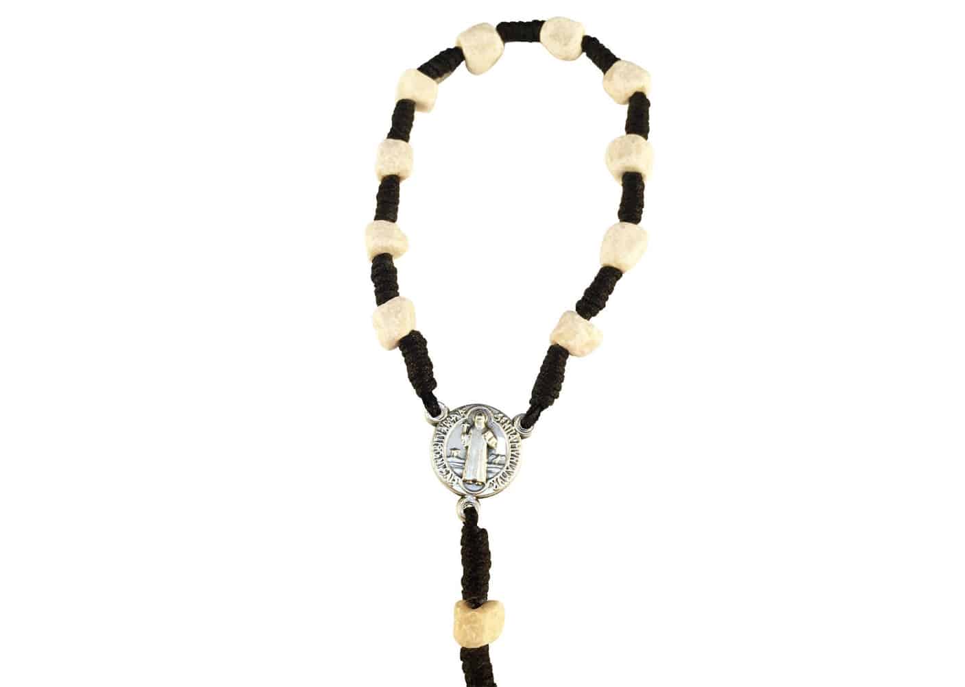 Saint Benedict decade stone bracelet - Catholic Wholesale
