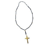 Saint Benedict necklace with gold color medals and Benedictine crucifix - Catholic Wholesale