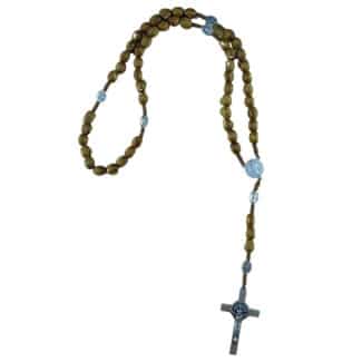 Saint Benedict wooden handmade rosary - Catholic Wholesale