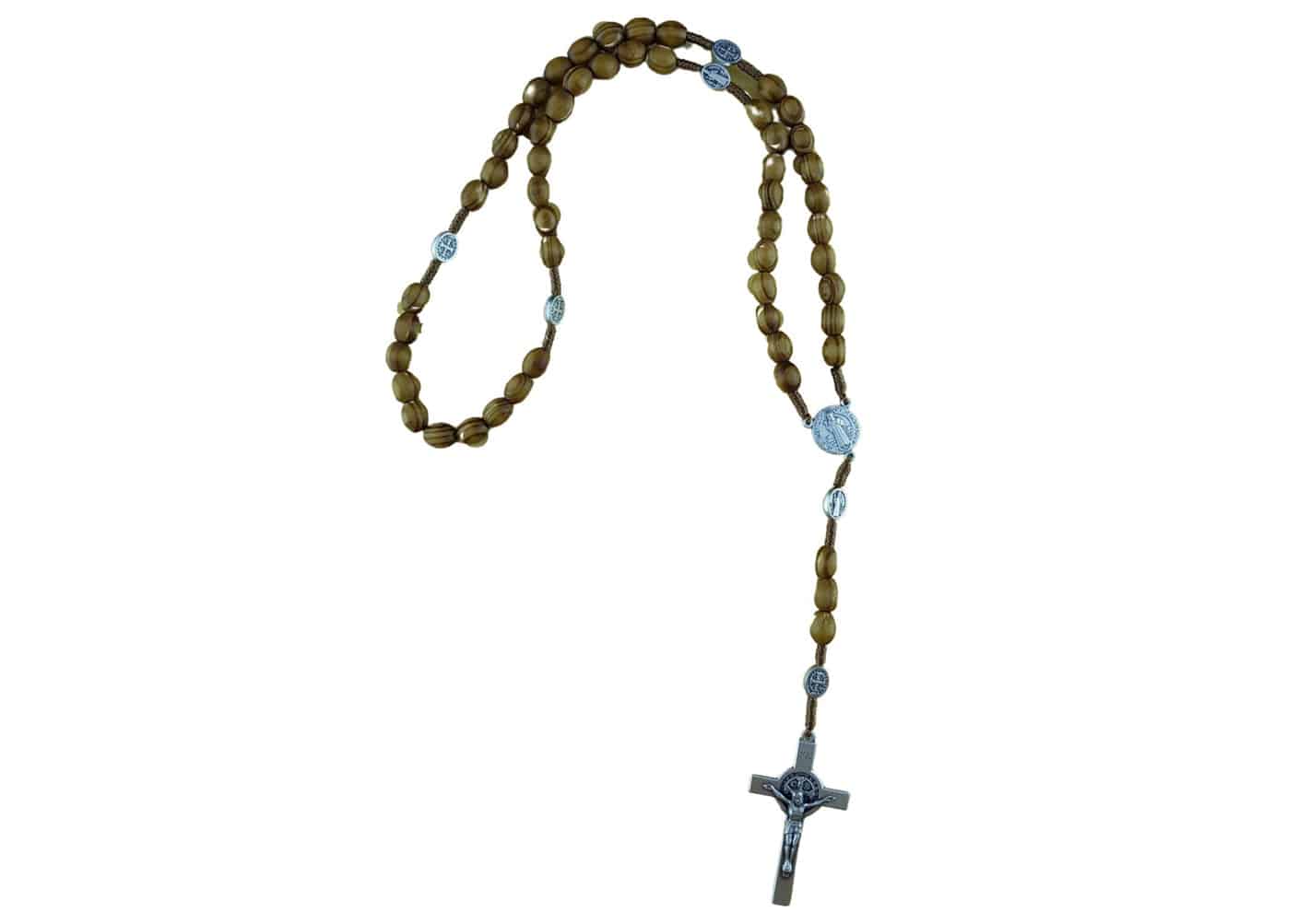 Saint Benedict wooden handmade rosary - Catholic Wholesale