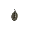 Silver St Sebastian medal showing the saint tied to a tree with text reading St Sebastian Pray For Us.