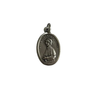 Silver St Elizabeth Seton medal depicting a detailed portrait relief of the saint wearing a traditional bonnet.