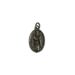Silver St Valentine medal depicting the patron saint of lovers as a bishop holding a pastoral crosier.