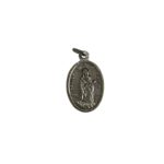 Silver Stella Maris medal showing Our Lady Star of the Sea holding Baby Jesus above a sailing ship on waves.