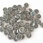 Miraculous Medal small round charm, 1 cm, oxidized Italian metal